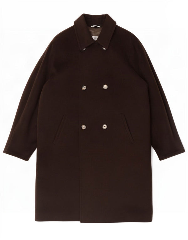 Max Mara Damen Übergroßer zweireihiger Mantel UK 16 Large Braun