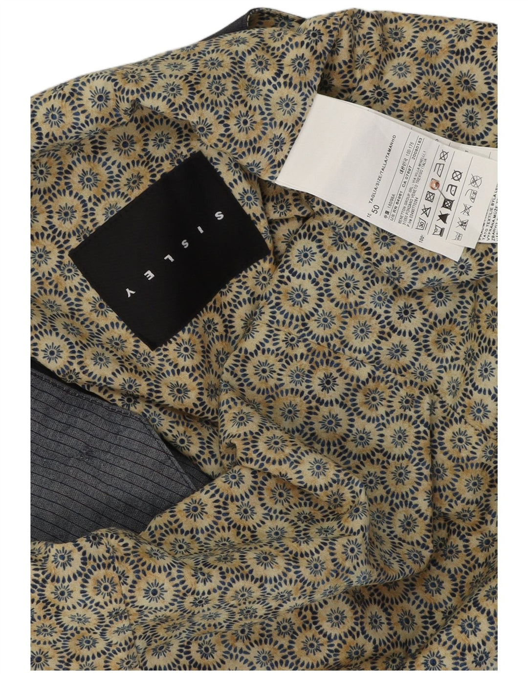 Sisley Herren Weste IT 50 mittelblaue Nadelstreifen-Baumwolle