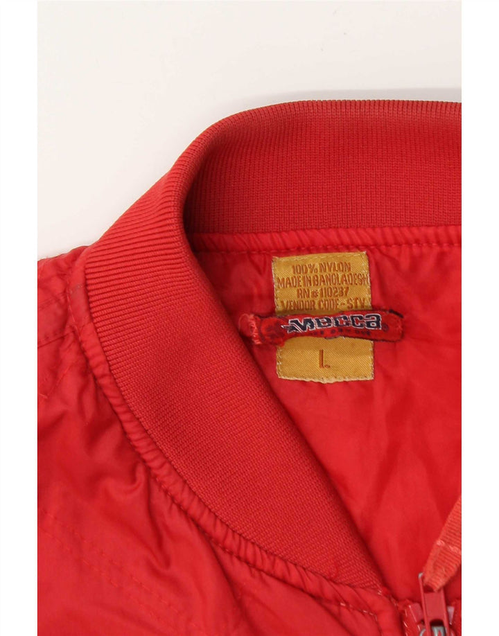 Vintage Herren Bomberjacke UK 40 Großes rotes Nylon