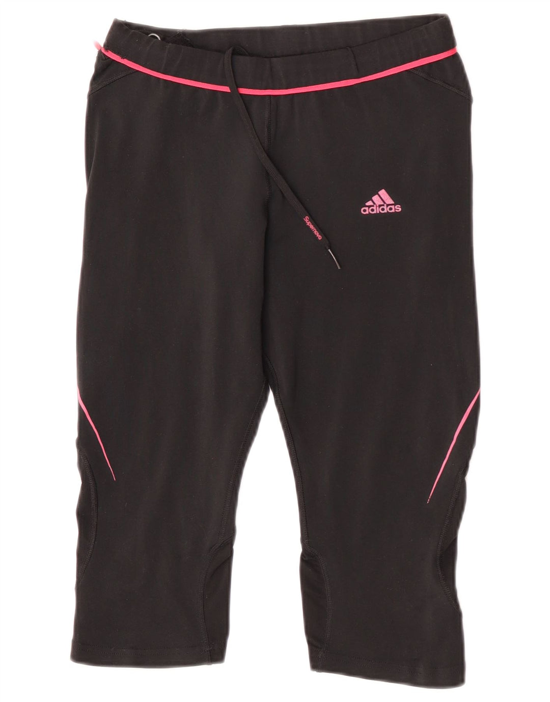 Adidas Damen Climacool Capri Leggings UK 12 Medium Schwarz Polyester