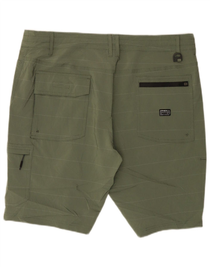 O'Neill Herren-Cargoshorts W36, großes Khaki-gestreiftes Polyester