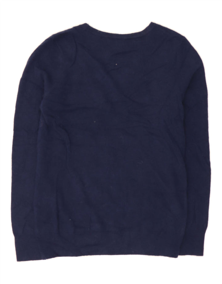 VINEYARD VINES Womens V-Neck Jumper Sweater UK 14 Medium Navy Blue Vintage Vineyard Vines and Second-Hand Vineyard Vines from Messina Hembry 
