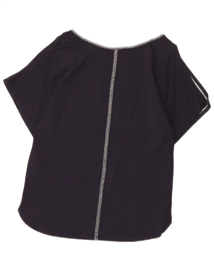 Oasis Damen-Blusenoberteil UK 10 Small Marineblaues Blumenmuster aus Polyester