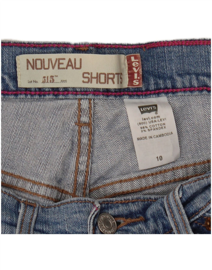 LEVI'S Damen 515 Denim-Shorts mit hoher Taille, US 10, Größe L, W30, blaue Baumwolle