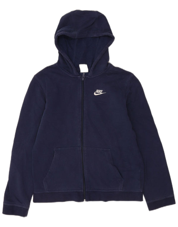 Nike Jungen-Kapuzenpullover mit Reißverschluss, 13–14 Jahre, XL, Marineblau, Baumwolle