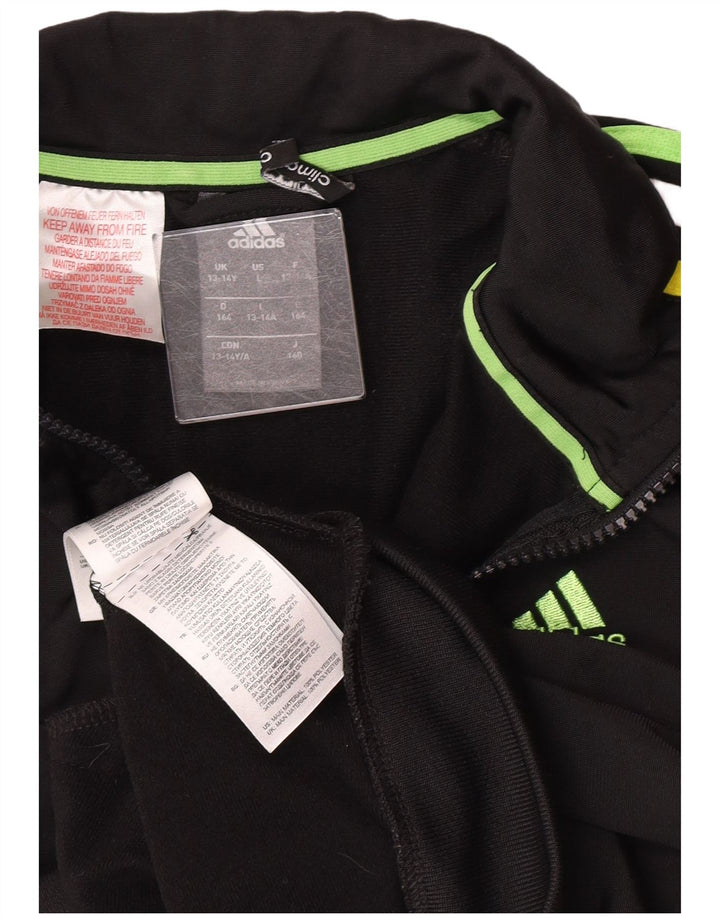 Adidas Jungen Climalite Trainingsanzug Top Jacke 13-14 Jahre Schwarz Polyester