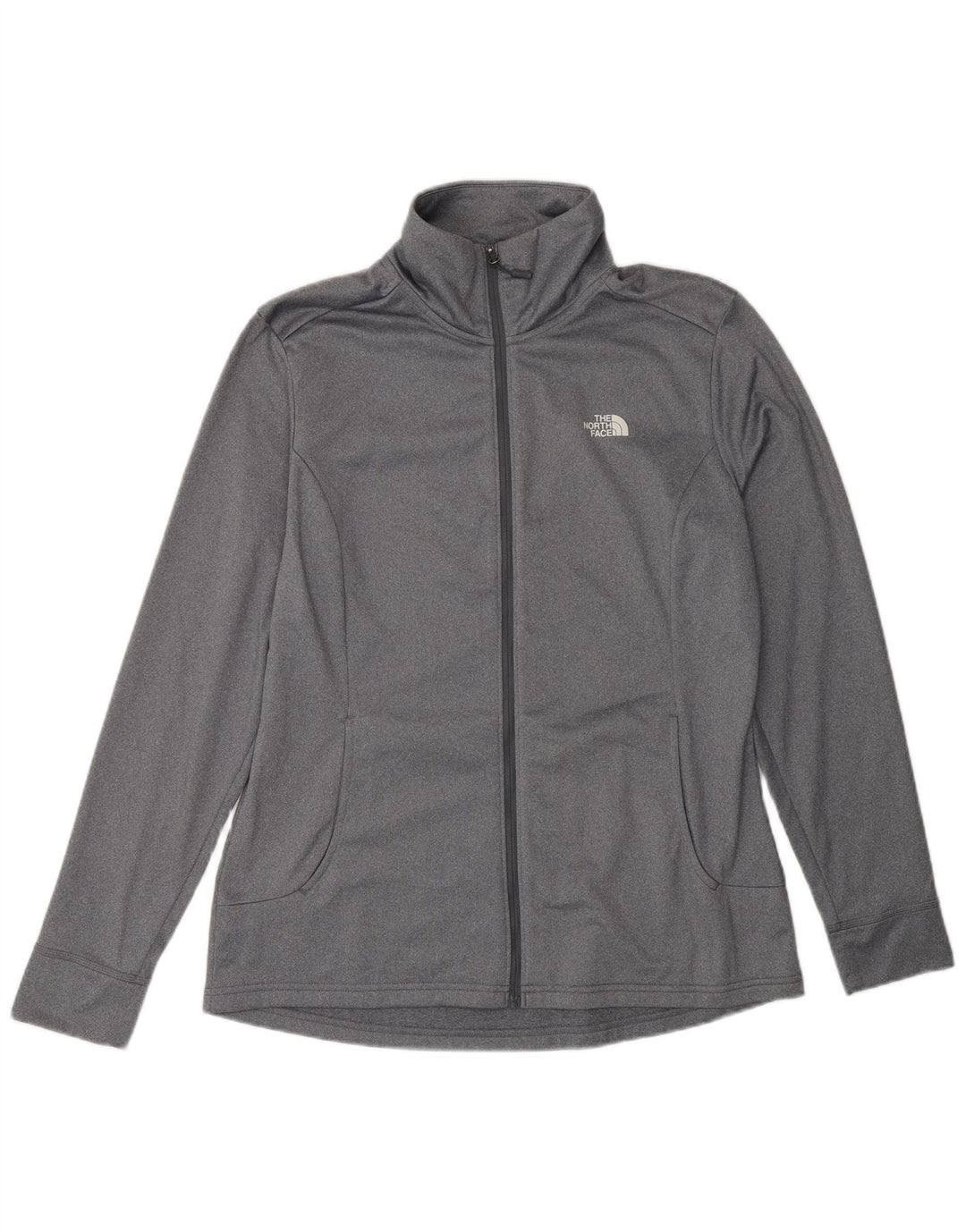The North Face Damen-Trainingsanzug-Top-Jacke UK 16 Large Grau Polyester