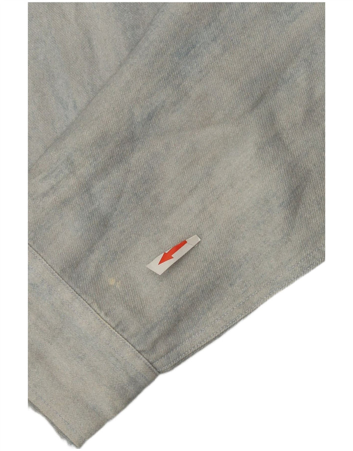 Cos Herren-Jeanshemd, klein, blaues Lyocell