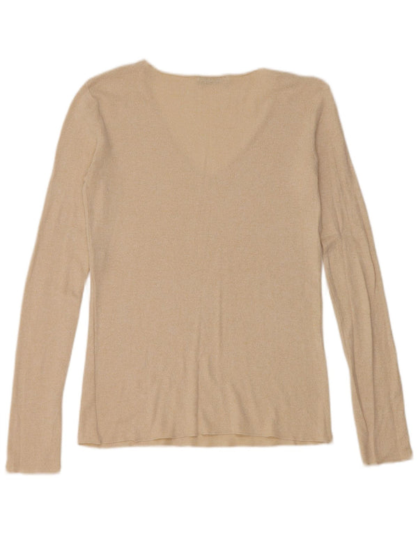 Zara Damen Top Langarm UK 10 Small Beige