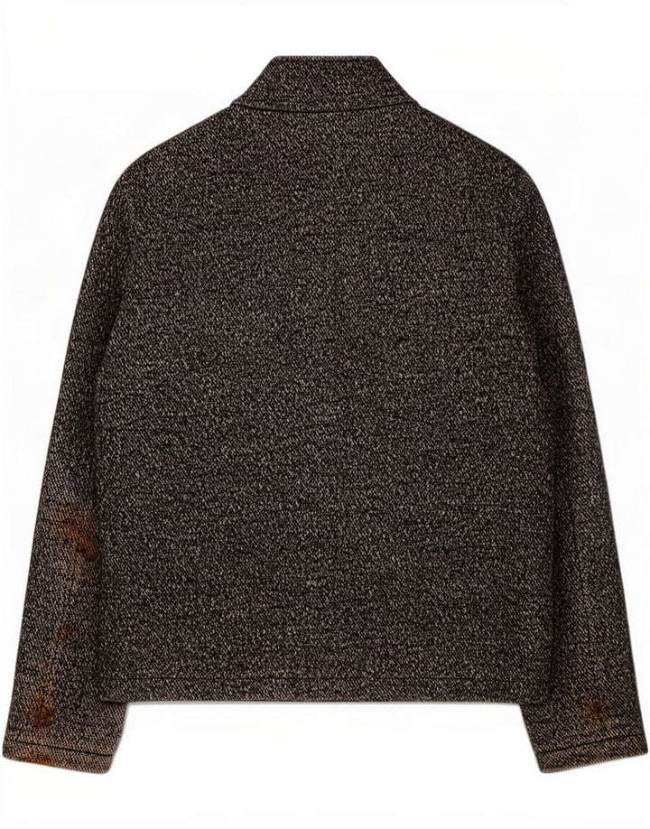 Reiss Herren Bomberjacke UK 38 mittelgrau melierte Baumwolle