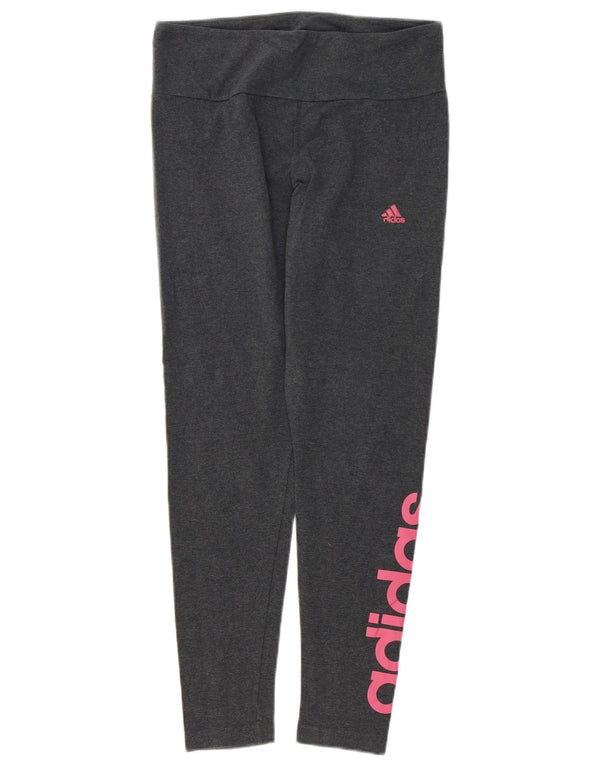 Adidas Damen Graphic Leggings UK 16/18 Große graue Baumwolle