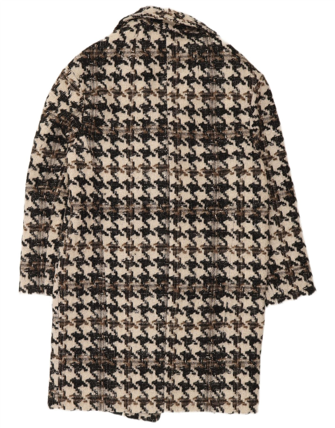 Mexx Damenmantel UK 14 Large Schwarze Hahnentrittwolle