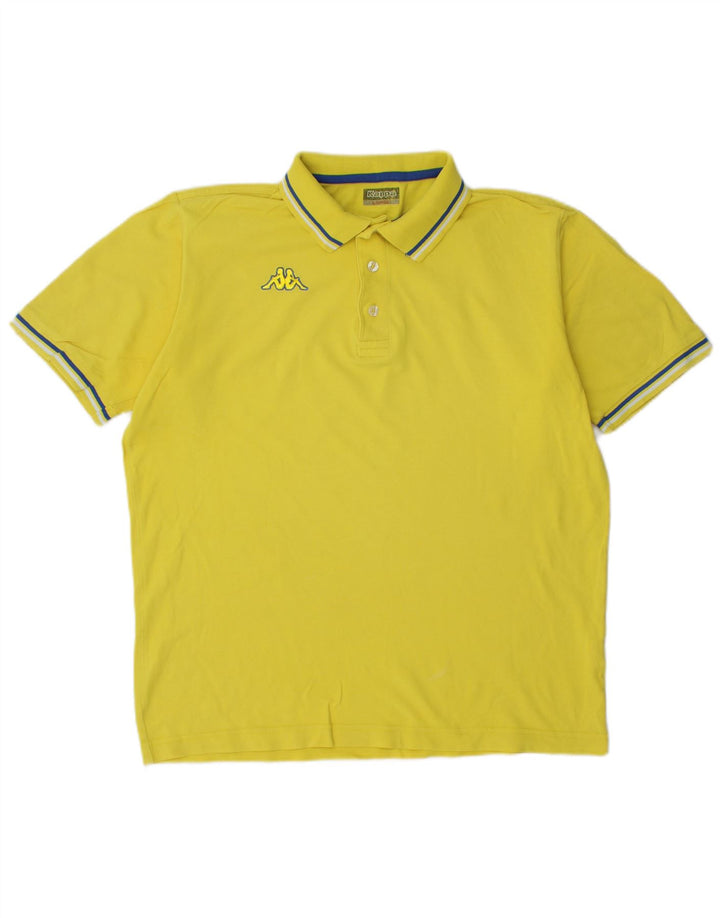Kappa Herren-Poloshirt, groß, gelbe Baumwolle