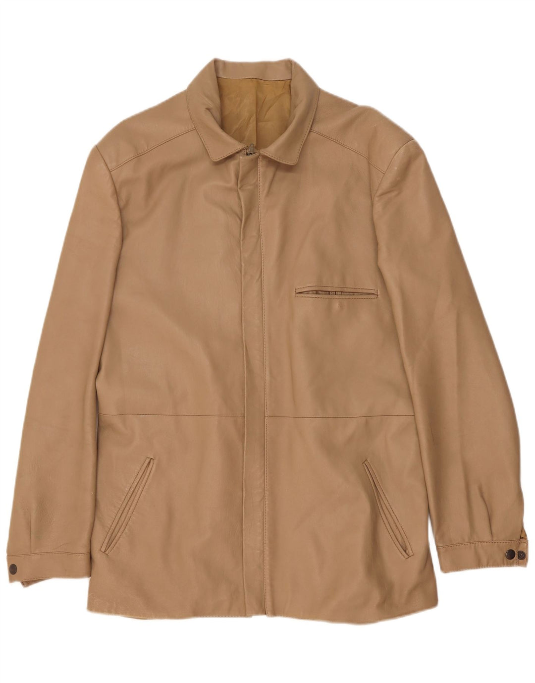 Vintage Herren Lederjacke IT 50 Großes Beige Leder