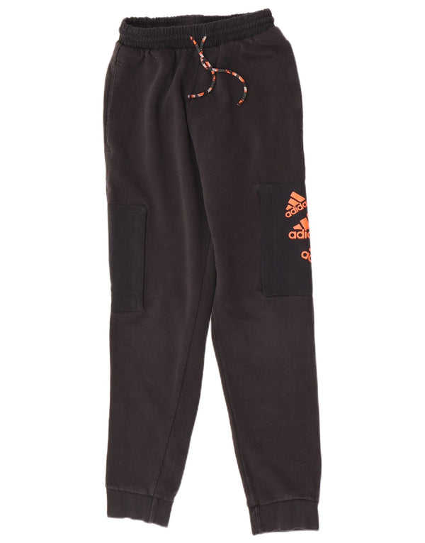 Adidas Damen Graphic Cargo Trainingshose Jogger UK 4 XS Schwarz Baumwolle