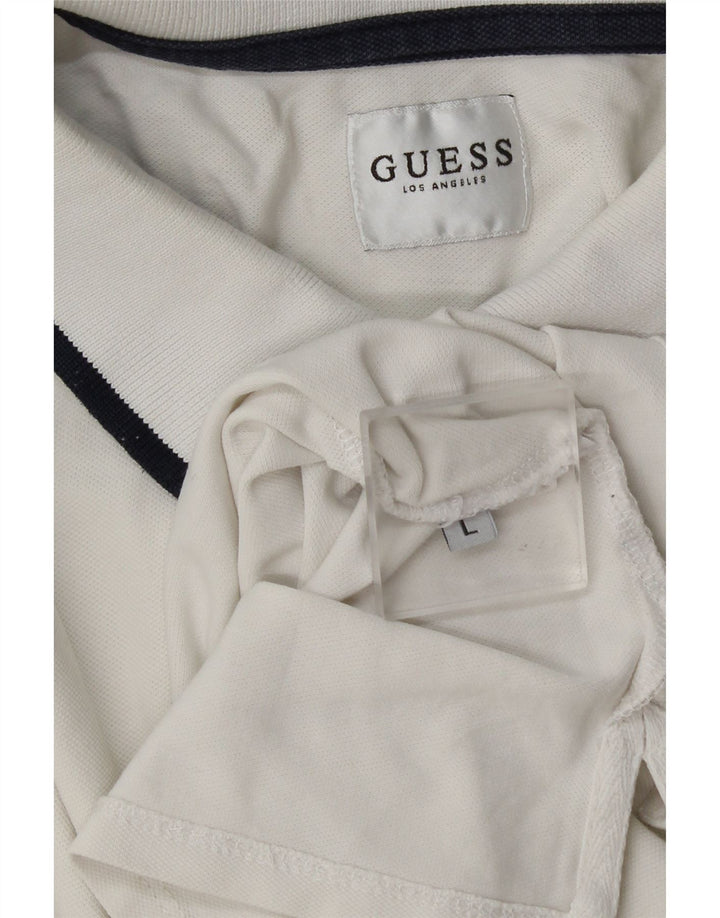 Guess Herren-Poloshirt, Größe L, Weiß