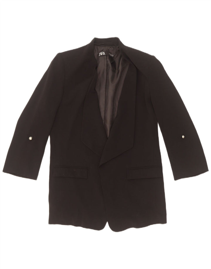 Zara Damen-Blazer mit offenen 3/4-Ärmeln, Gr. 10, Größe S, Schwarz, Polyester