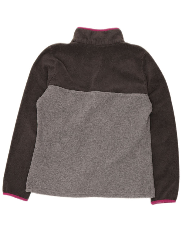 COLUMBIA Damen-Fleecepullover mit Knopfkragen, UK 14, Mittelgrau, Farbblock