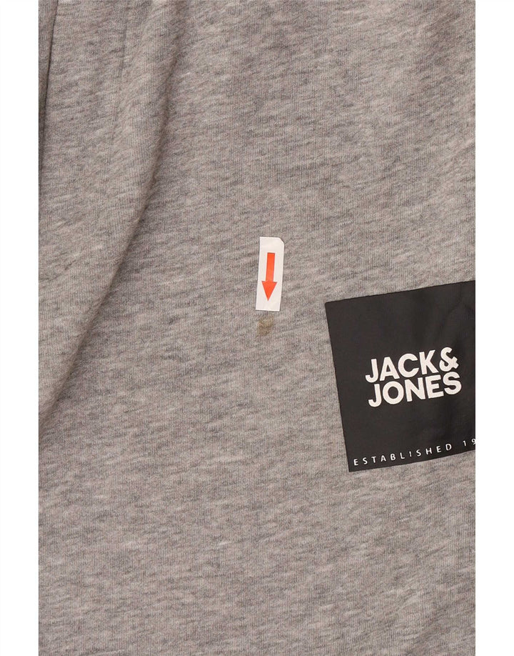 Jack & Jones Herren-Trainingshose, Jogginghose, mittelgrau gefleckte Baumwolle