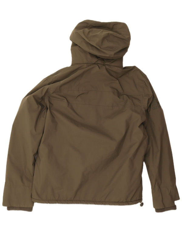 Superdry Herren Windcheater Kapuzen-Windjacke UK 42 XL Khaki Nylon