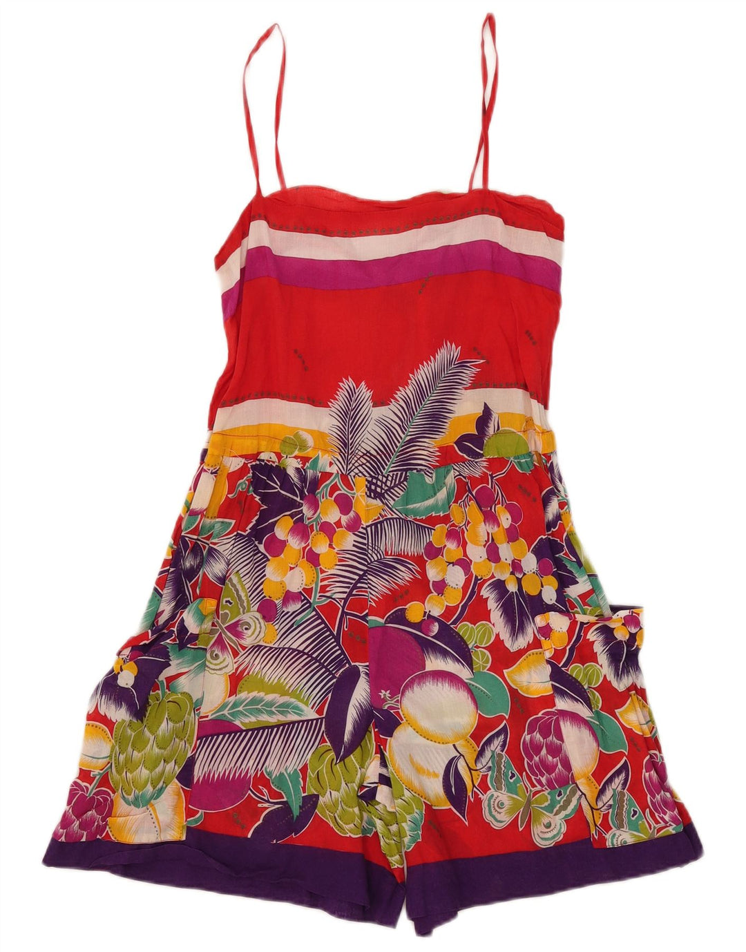 Oceano Womens Durchsichtiger Playsuit IT 42 Medium W30 L6 Mehrfarbiges Blumenmuster