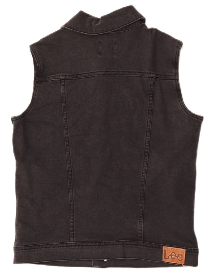 Lee Herren Jeansweste UK 36 Small Graue Baumwolle