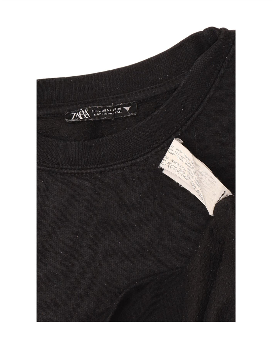 Zara Damen Sweatshirt Pullover UK 16 Large Schwarz Baumwolle