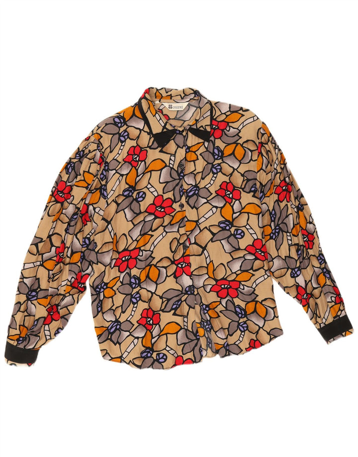 Insieme Damen-Hemd UK 14 Medium Mehrfarbig mit Blumenmuster