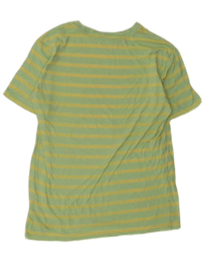 Hurley Herren-T-Shirt-Oberteil, klein, grün gestreift, Baumwolle