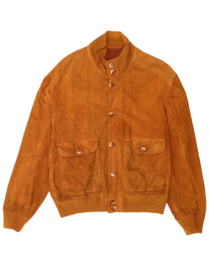Vintage Herren Wildleder Bomberjacke IT 52 XL Braunes Leder