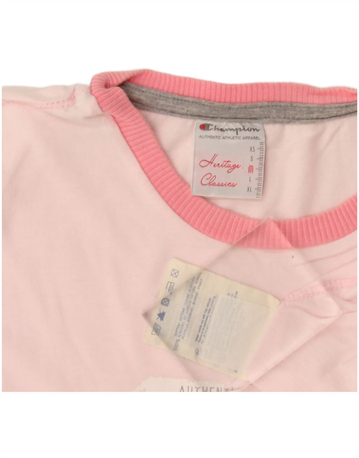 Champion Damen Heritage Classics Graphic T-Shirt Top UK 12 Mittelrosa