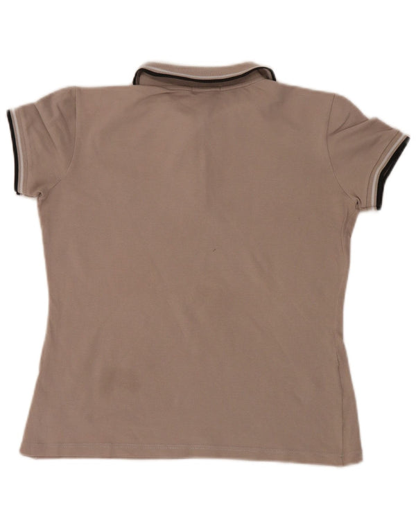 Fred Perry Damen Poloshirt UK 12 Mittelgraue Baumwolle