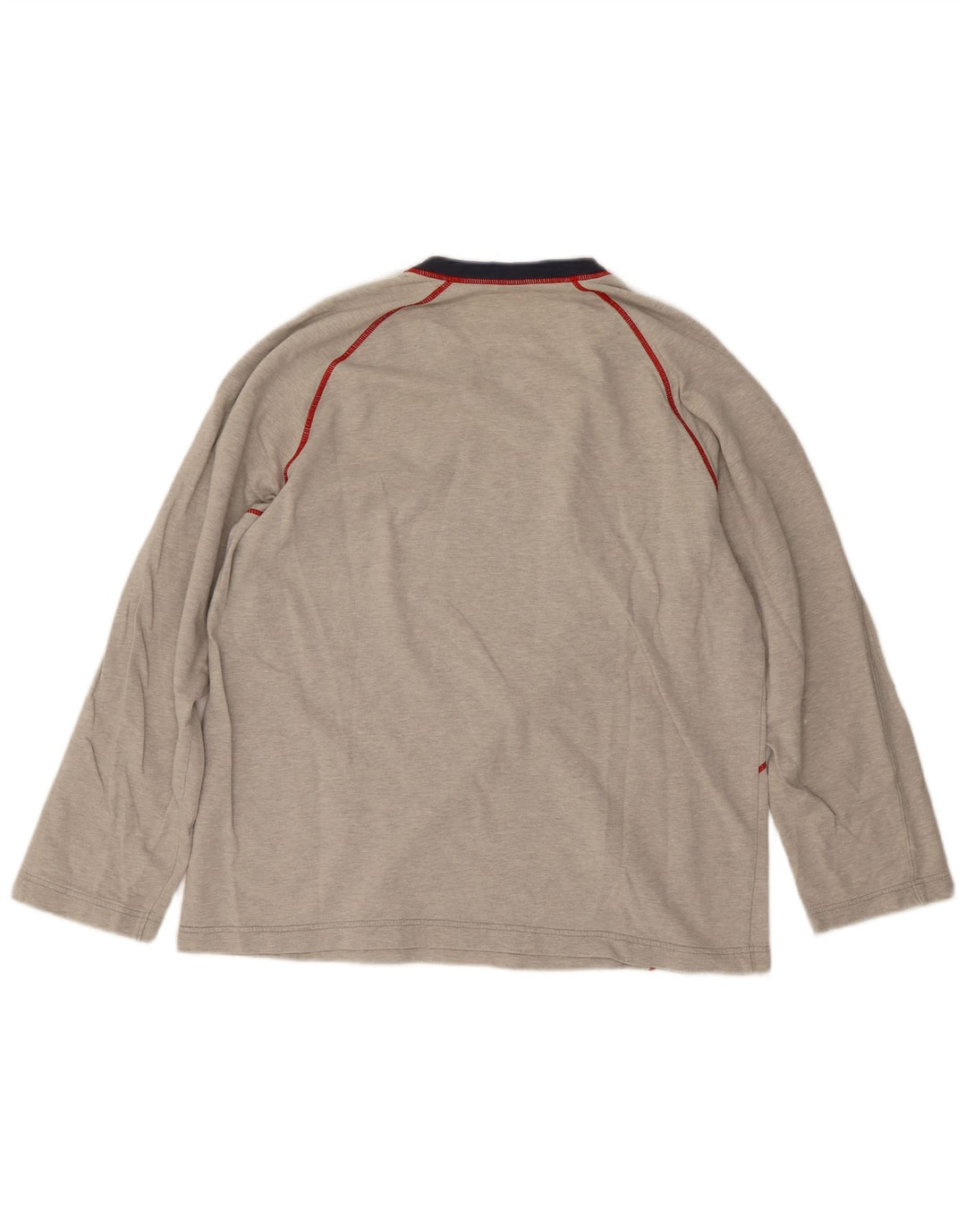 Fila Herren Grafik-Oberteil, langärmelig, groß, grau gestreift, Baumwolle