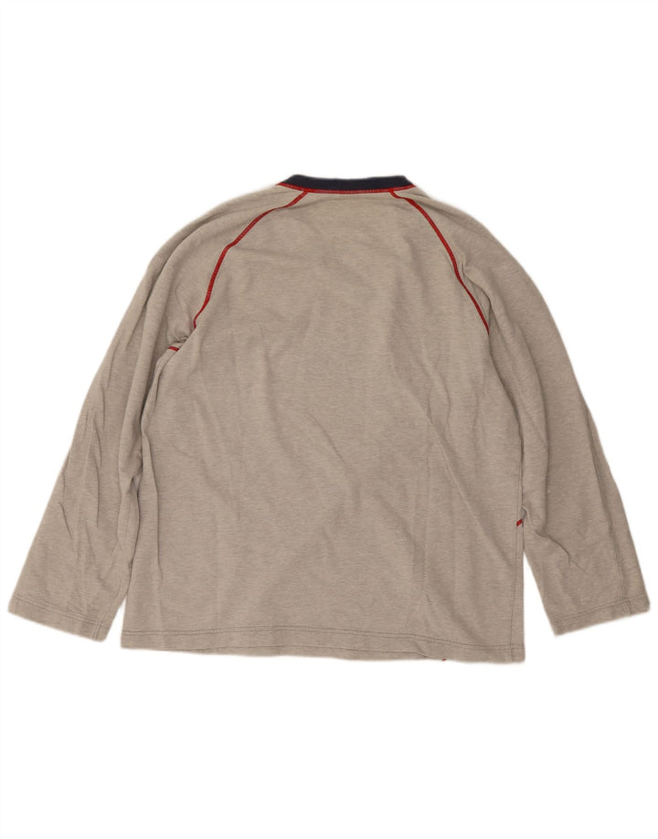 Fila Herren Grafik-Oberteil, langärmelig, groß, grau gestreift, Baumwolle