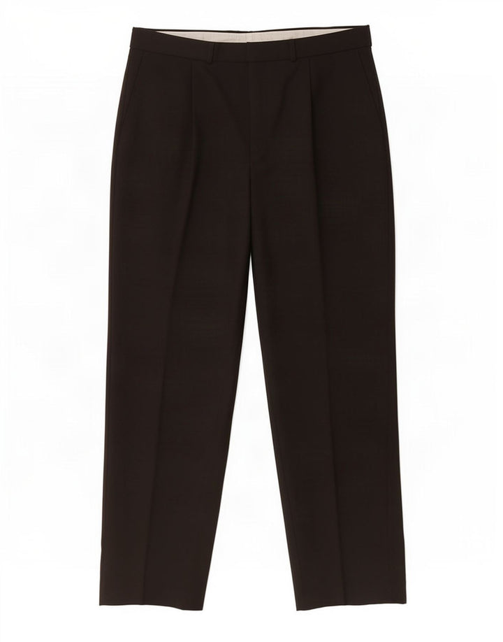 Marks & Spencer Herren-Anzughose mit Pegged-Anzug, W34, L31, schwarzes Polyester