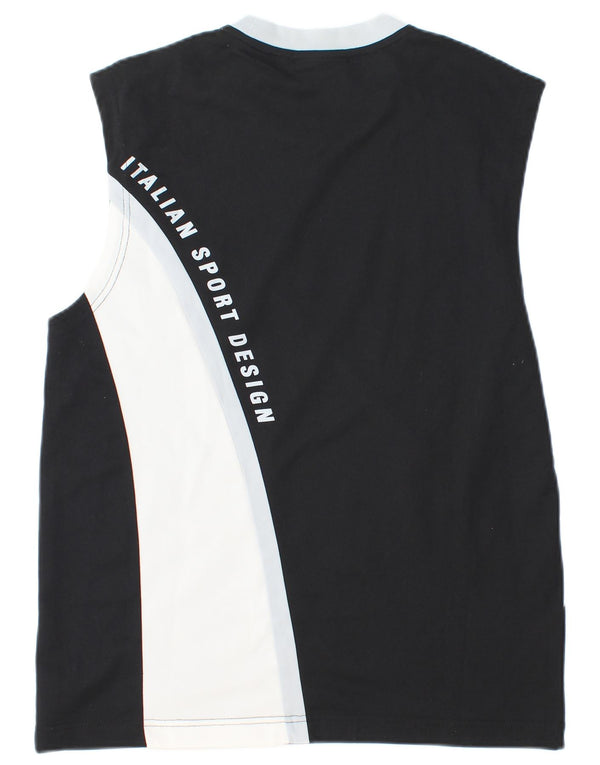 Lotto Mens Graphic Vest Top Medium Black Colourblock