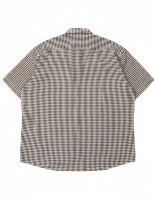 Camel Active Herren-Hemd, kurzärmelig, reguläre Passform, 2XL, grau, Gingham-Baumwolle