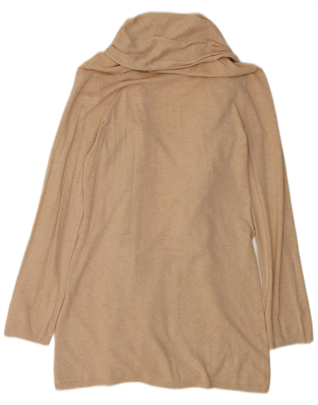 Zara Damen Longline-Cardigan-Pullover UK 12 Mittelbeige Viskose