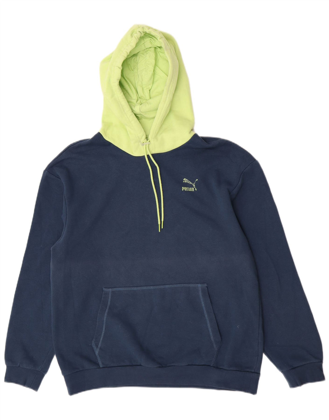 Puma Herren-Kapuzenpullover aus Baumwolle in mittlerem Marineblau mit Blockfarben