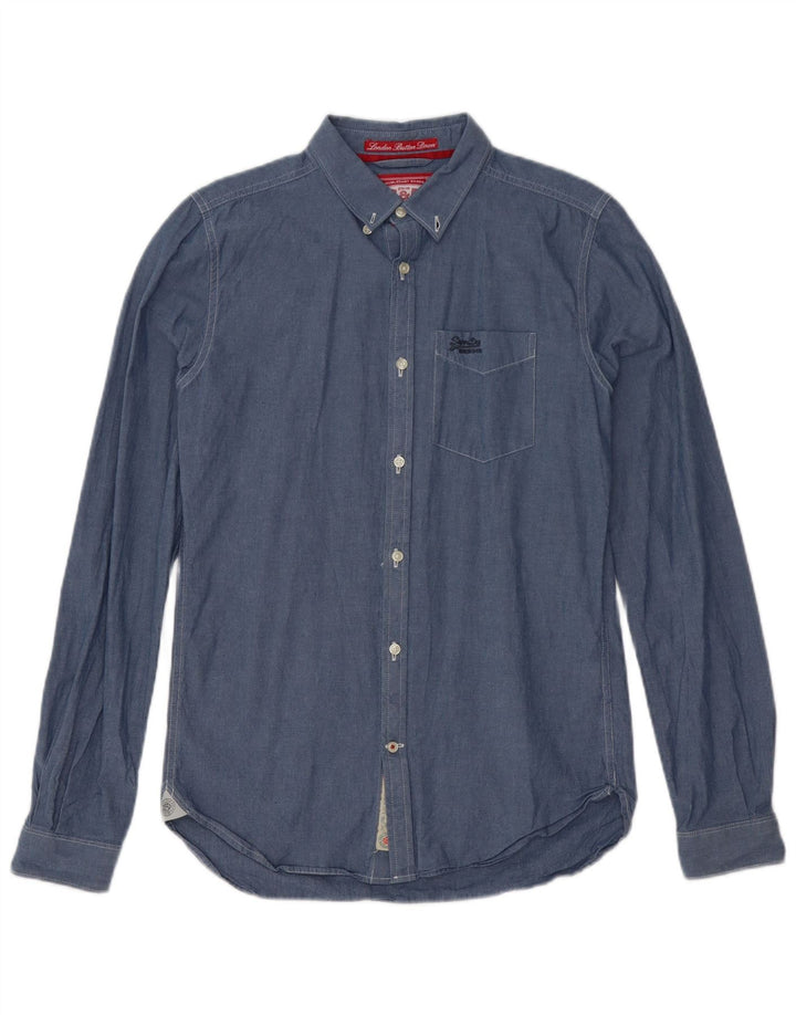 Superdry Herren-Hemd, Größe S, Blau, Baumwolle