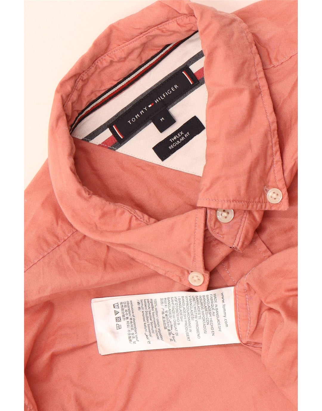 TOMMY HILFIGER Herren-Hemd mit normaler Passform, Mittelrosa aus Baumwolle