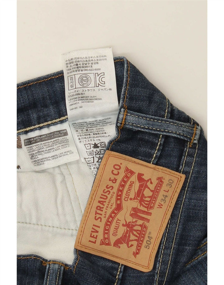Levi's Herren 504 Straight Jeans W34 L30 Blaue Baumwolle