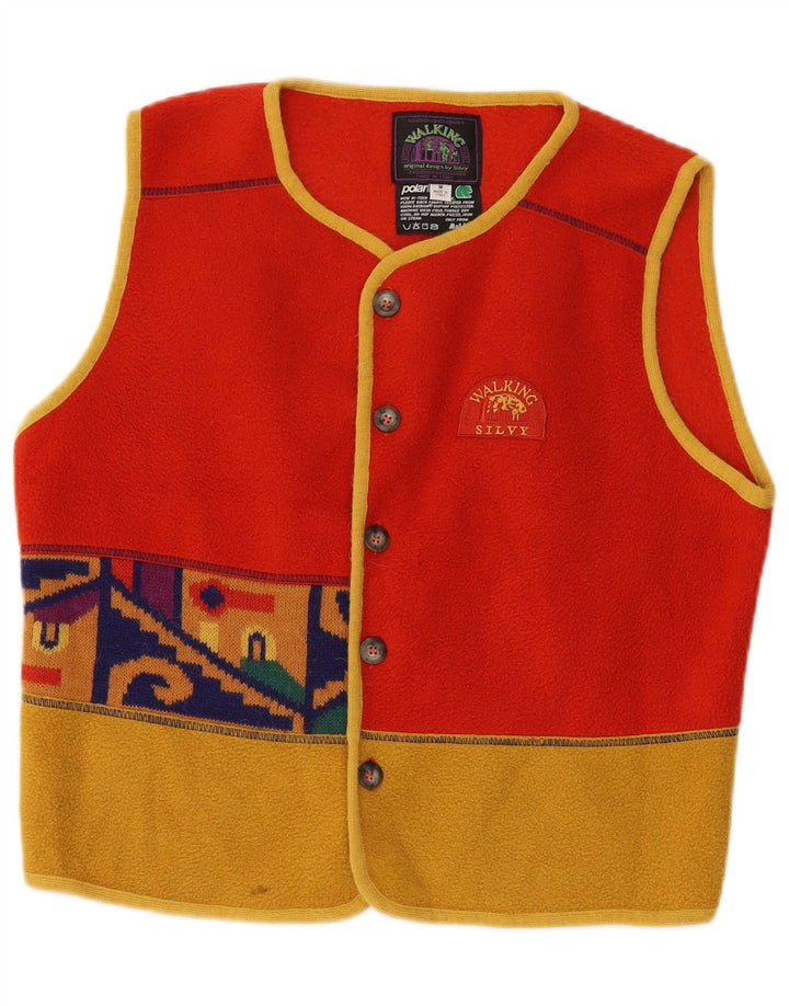 Silvy Damen-Fleeceweste UK 14 Mittelrotes Colourblock-Polyester