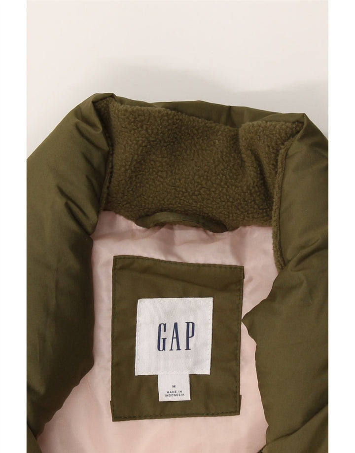 GAP Womens Padded Gilet UK 14 Medium Khaki Polyester Vintage Gap and Second-Hand Gap from Messina Hembry 