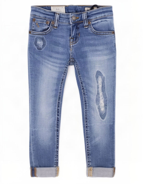 Polo Ralph Lauren Distressed Skinny Jeans für Mädchen, 2–3 Jahre, W18 L14, Blau