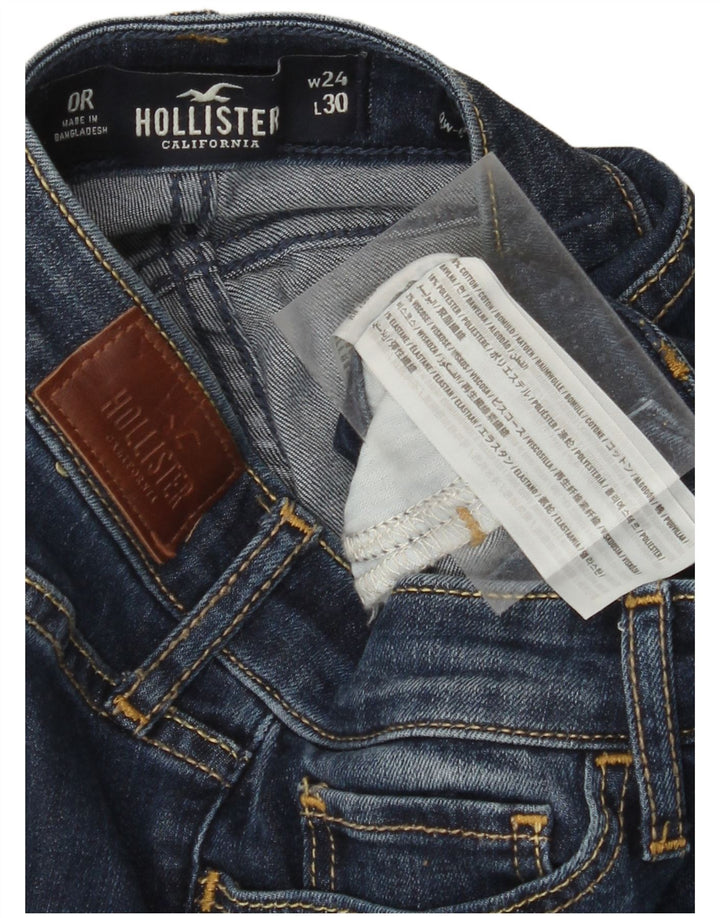 HOLLISTER Damen Low Waist Super Skinny Jeans US 0 XS W24 L30 Blaue Baumwolle