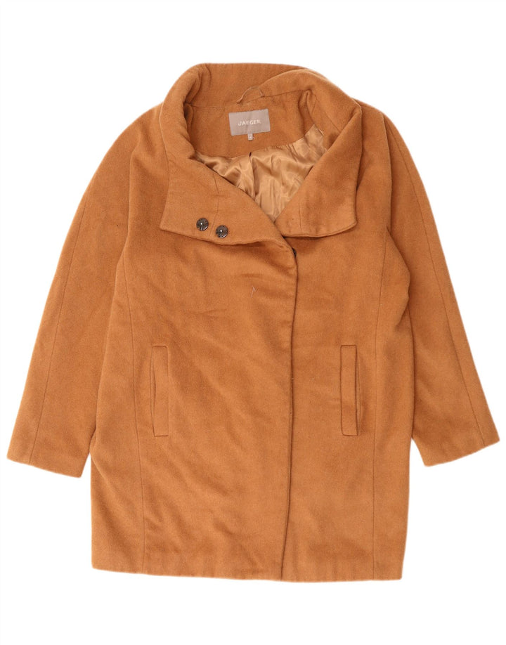 Jaeger Womens Loose Fit Overcoat UK 14 Mittelbraune Wolle