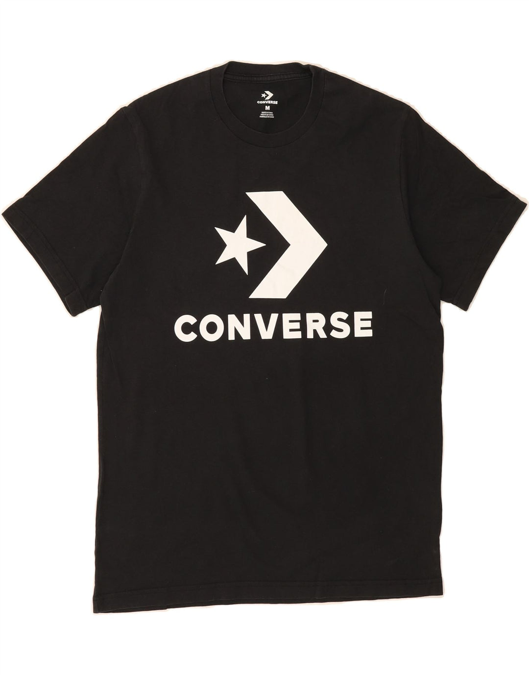 CONVERSE Mens Graphic T-Shirt Top Medium Black Cotton Vintage Converse and Second-Hand Converse from Messina Hembry 