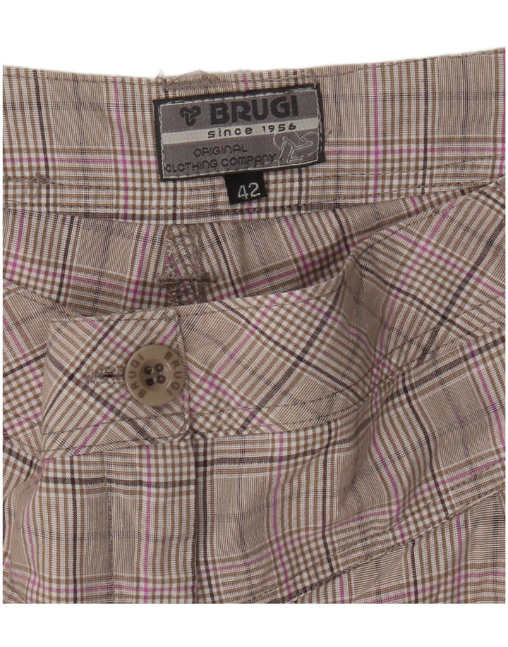 Brugi Damen Freizeitshorts IT 42 Medium W30 Grau kariert