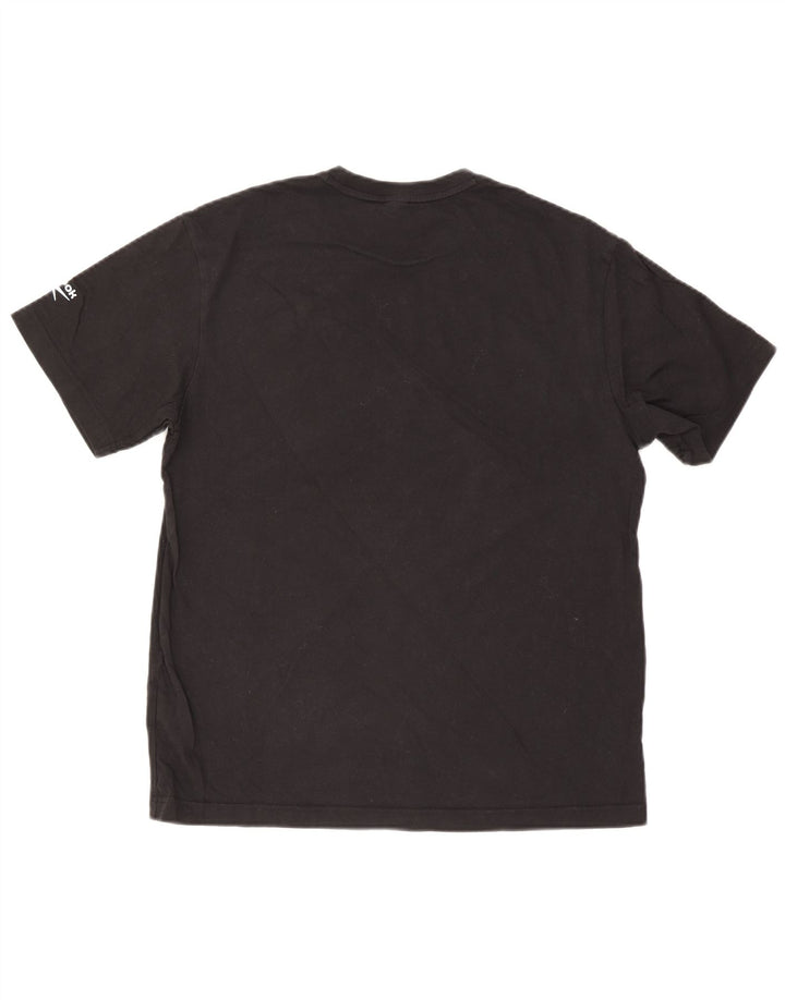 Reebok Herren Graphic T-Shirt Top Large Schwarz Baumwolle